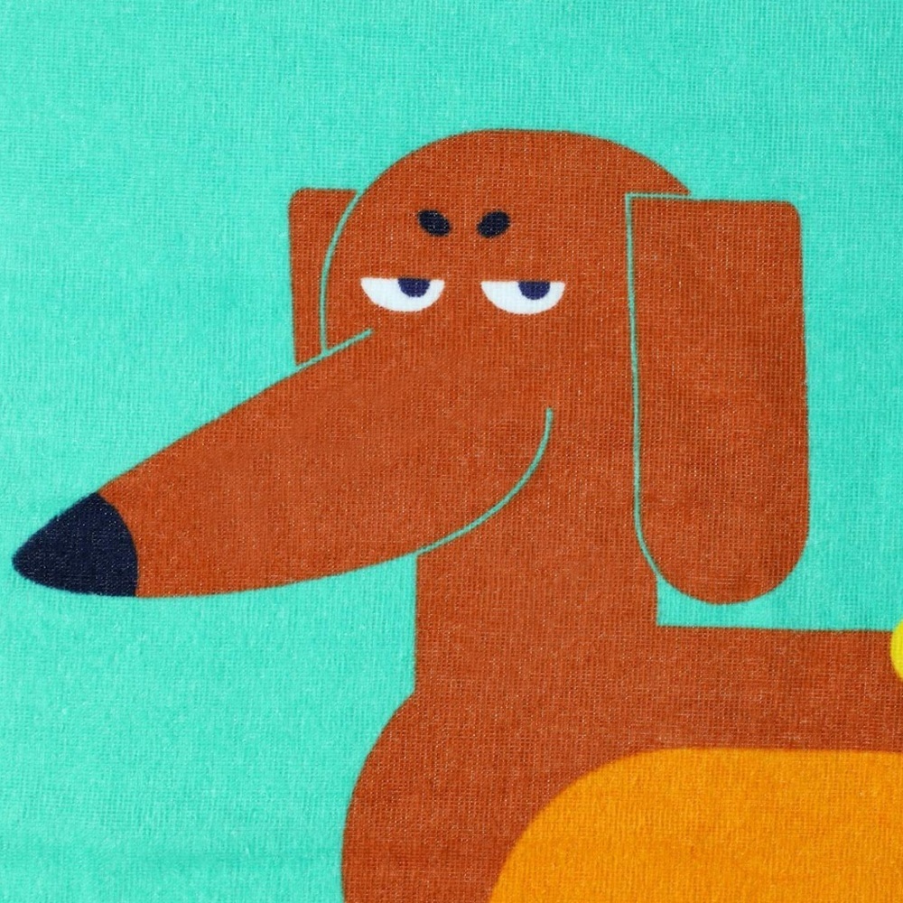 NEW Teal Dachshund Hot Dog Beach Towel - Picture 3 of 5